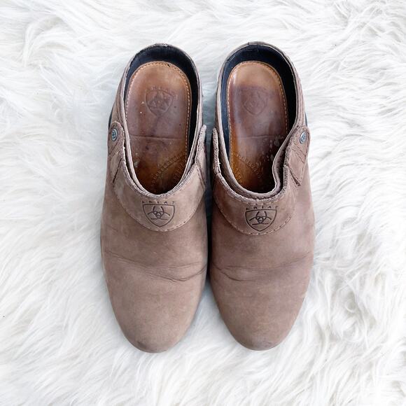 Ariat Brown Leather Sport Slip On Clog - Picture 2 of 8